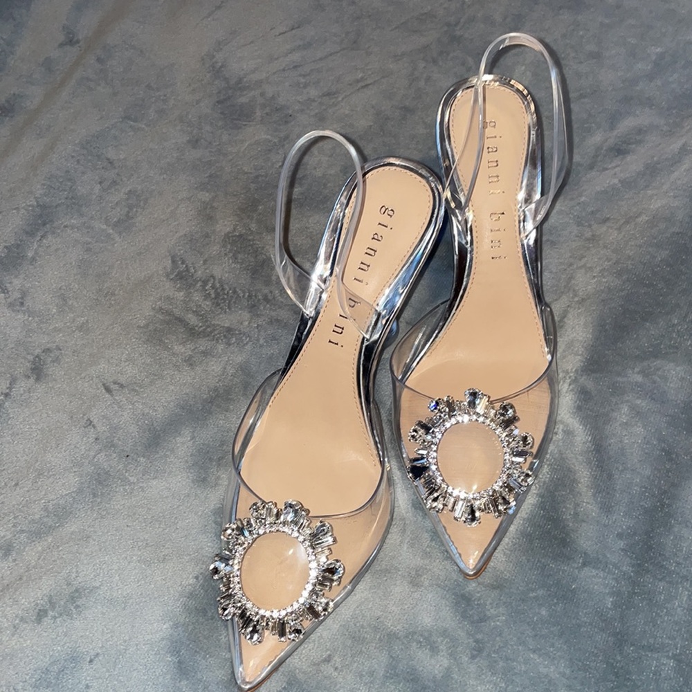 Gianni Bini clear high heel shoes size 10